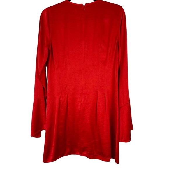 Treasure & Bond x Something Navy Sz XS Red A Line Flared Sleeve Mini Dress - Picture 9 of 14